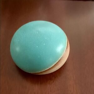 Turquoise and Tan Round Ceramic Paper Weight
